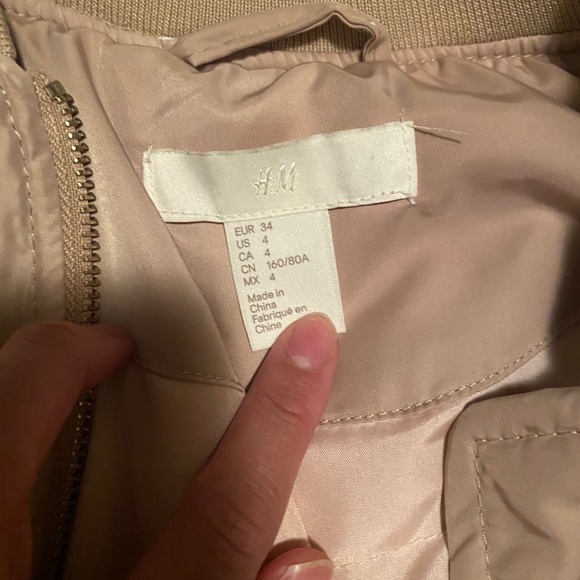 Cream Bomber Jacket - Picture 2 of 2